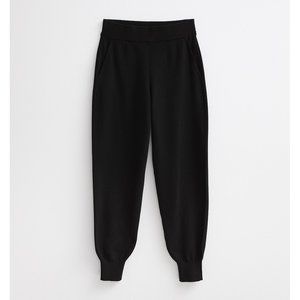 Lou & Grey Sweater Joggers Knit Pants Black Size Medium Tapered Leg Pull On
